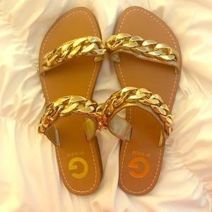Guess gold sandals